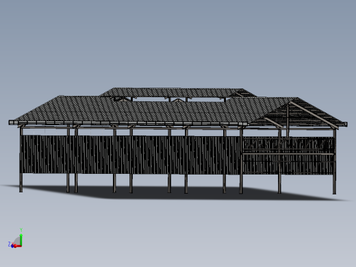 牛栏牛棚钢架屋（sw2016含所有特征