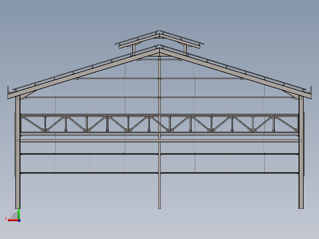 牛栏牛棚钢架屋（sw2016含所有特征后视图