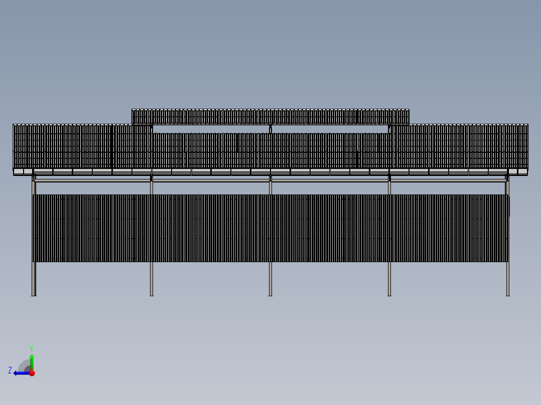 牛栏牛棚钢架屋（sw2016含所有特征右视图