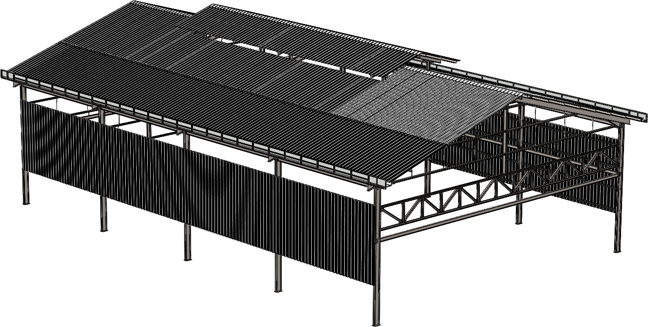 牛栏牛棚钢架屋（sw2016含所有特征