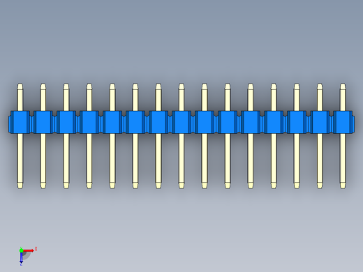 彩色公头100mil（2.54mm）系列-DS1021_blue_2x15p_100mil_Type1_rev1.0俯视缩略图