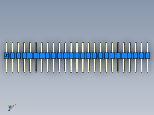 彩色公排针 100mil 2.54mm 系列-DS1022_blue_2x25p_100mil_TypeD_rev1.0俯视缩略图