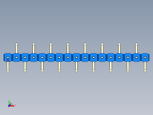 彩色公排针 100mil 2.54mm 系列-DS1022_blue_17p_100mil_Type_SMT_R2_rev1.0前视缩略图