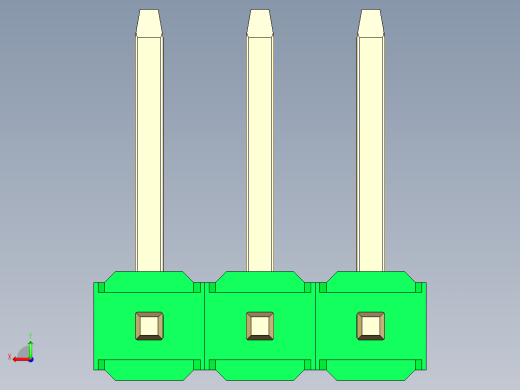 彩色公排针 100mil 2.54mm 系列-DS1022_green_03p_100mil_TypeU_rev1.0后视缩略图