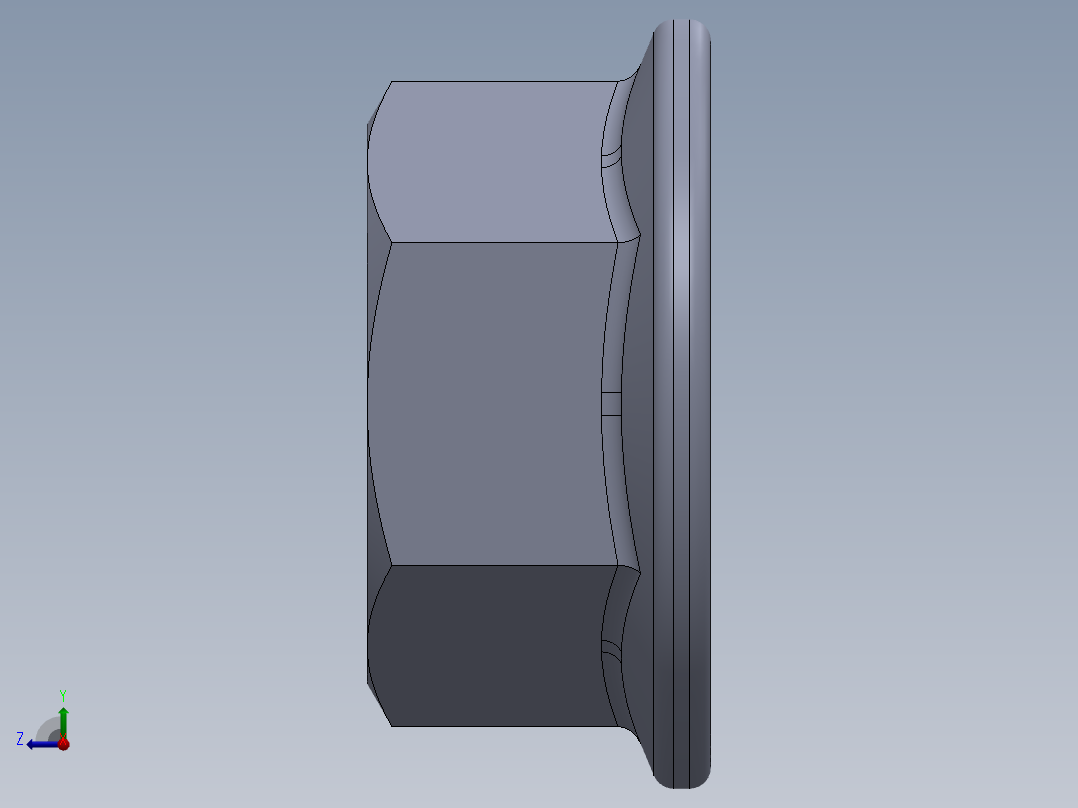 公制法兰螺母-FN M8x1.25.SLDPRT右视图