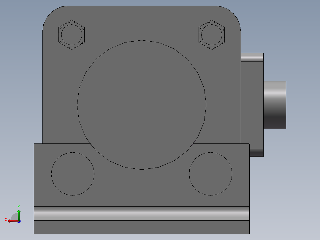 SMC手臂伸缩气缸32-500后视图