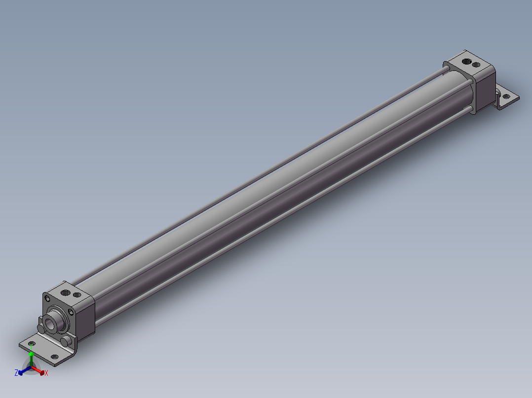 SMC手臂伸缩气缸32-500正等轴测图