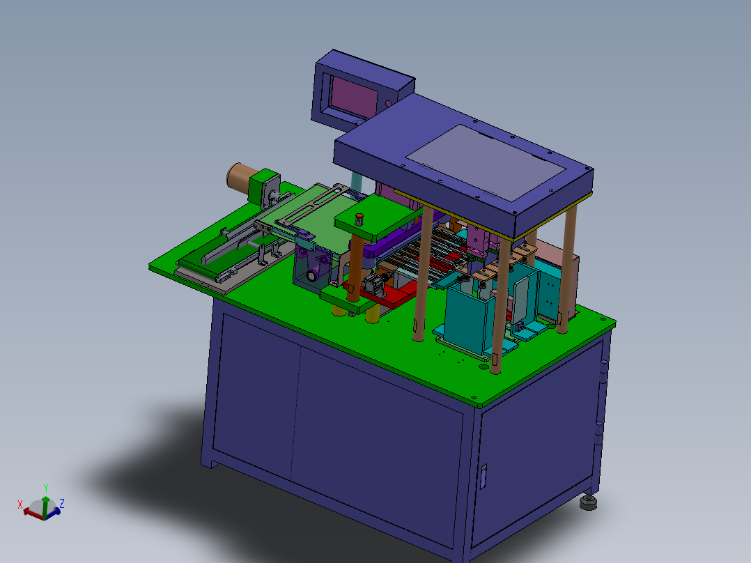 柱形电池极片裁切机分切机3D模型