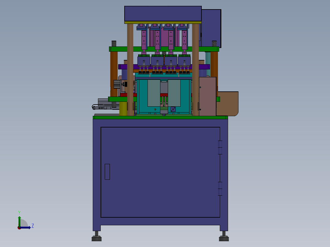 柱形电池极片裁切机分切机3D模型左视图