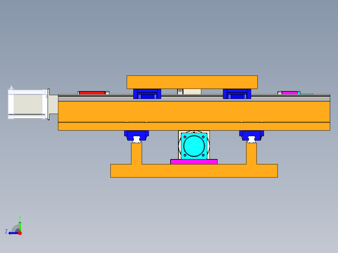 X-Y数控工作台右视图