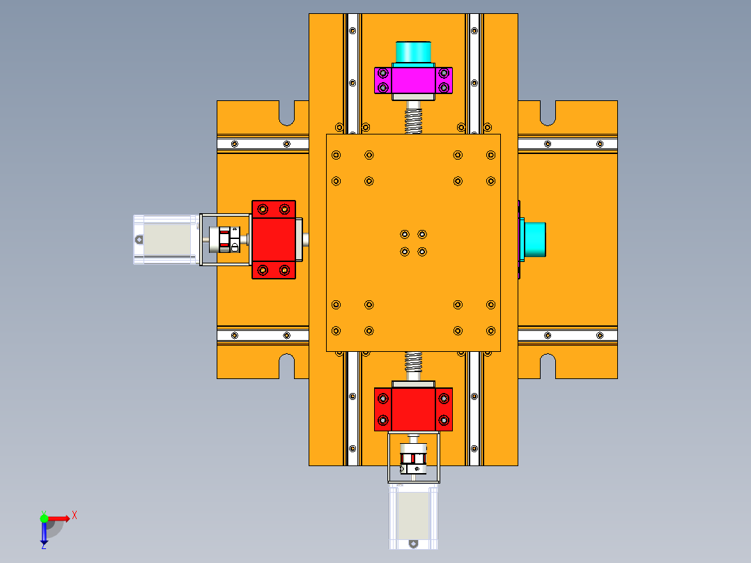 X-Y数控工作台俯视图