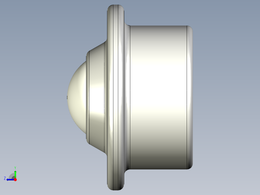 萬向滾珠00-3D多系列多零件图纸模型右视图