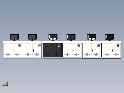 六工位带角度平面操作台后视缩略图