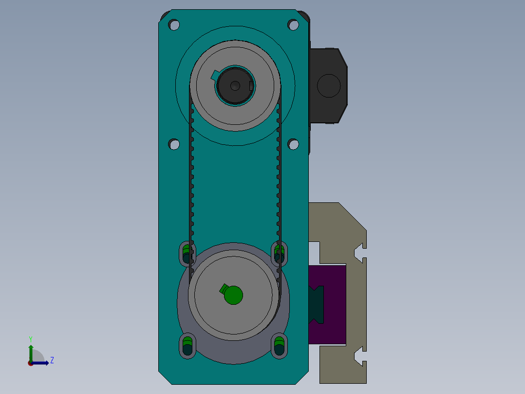 丝杆式模组DC64-SP-EG-P（100-1500mm）左视图
