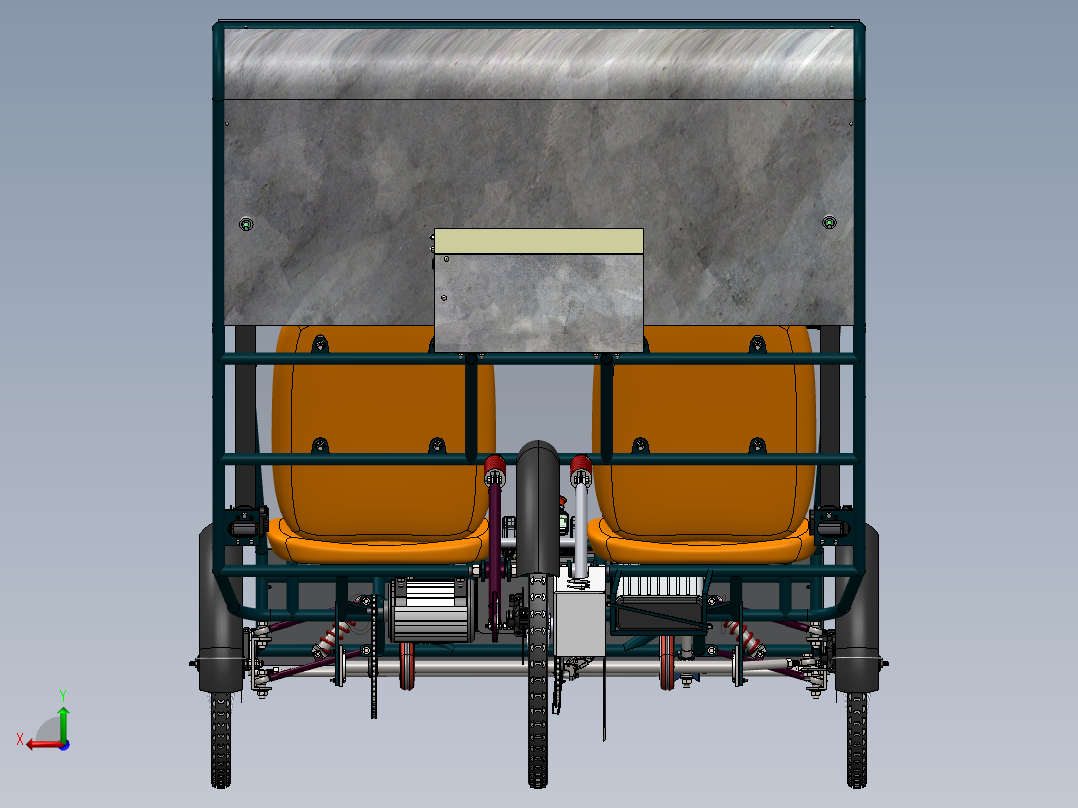 混合动力三轮车--sw（只有装配图，仅做浏览）后视图