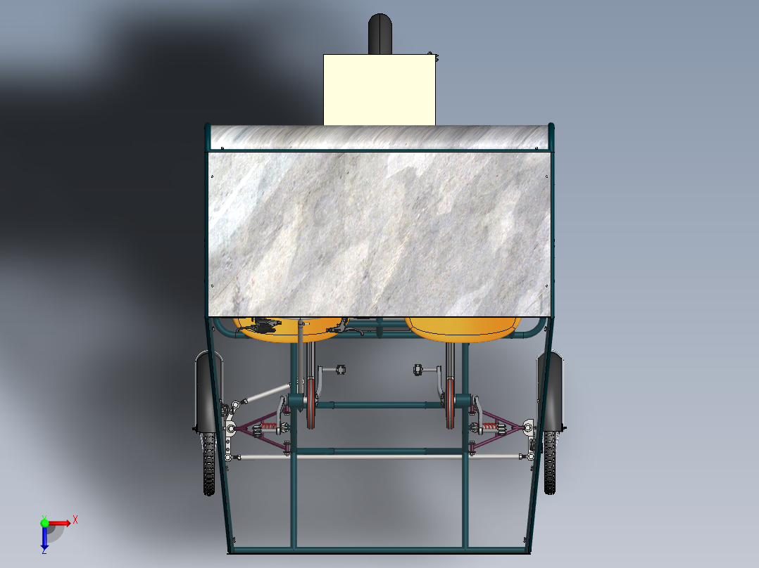 混合动力三轮车--sw（只有装配图，仅做浏览）俯视图