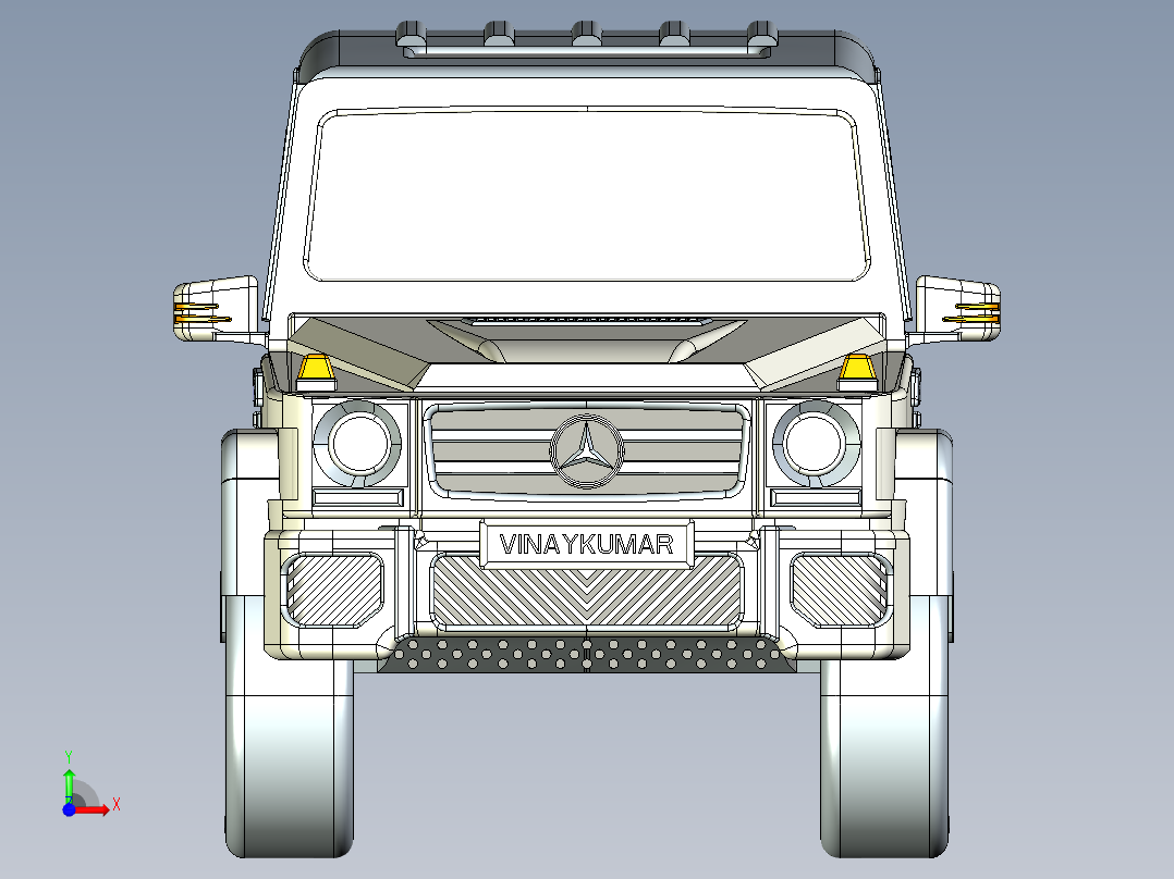 G CLASS WAGON越野车模型3D图纸 IGS格式前视图