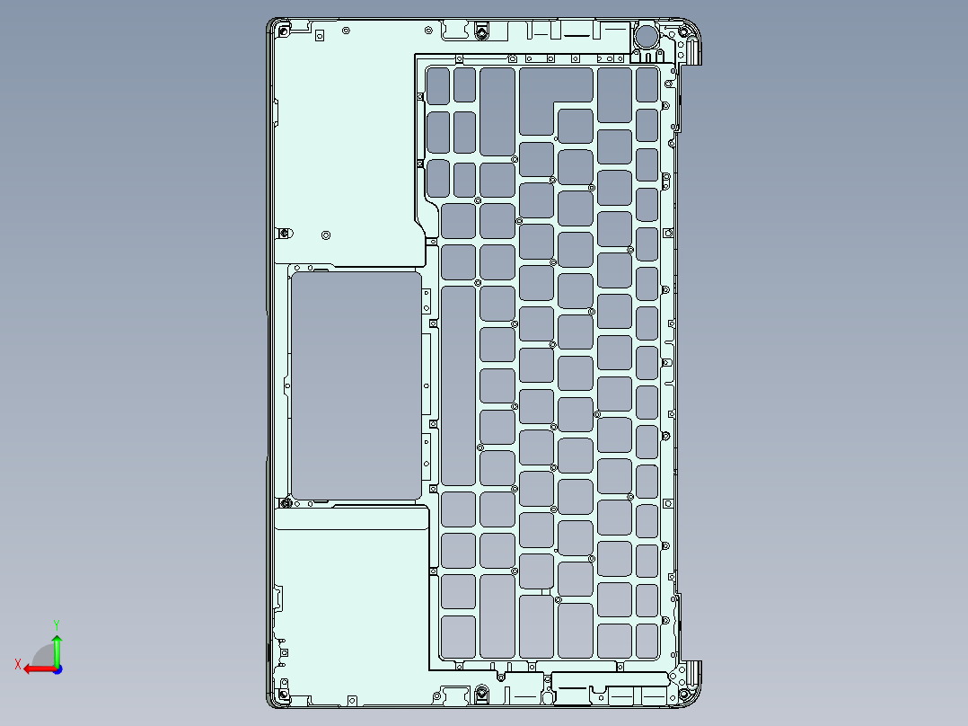 全铣件铣两侧孔和槽UG编程程序模型后视图