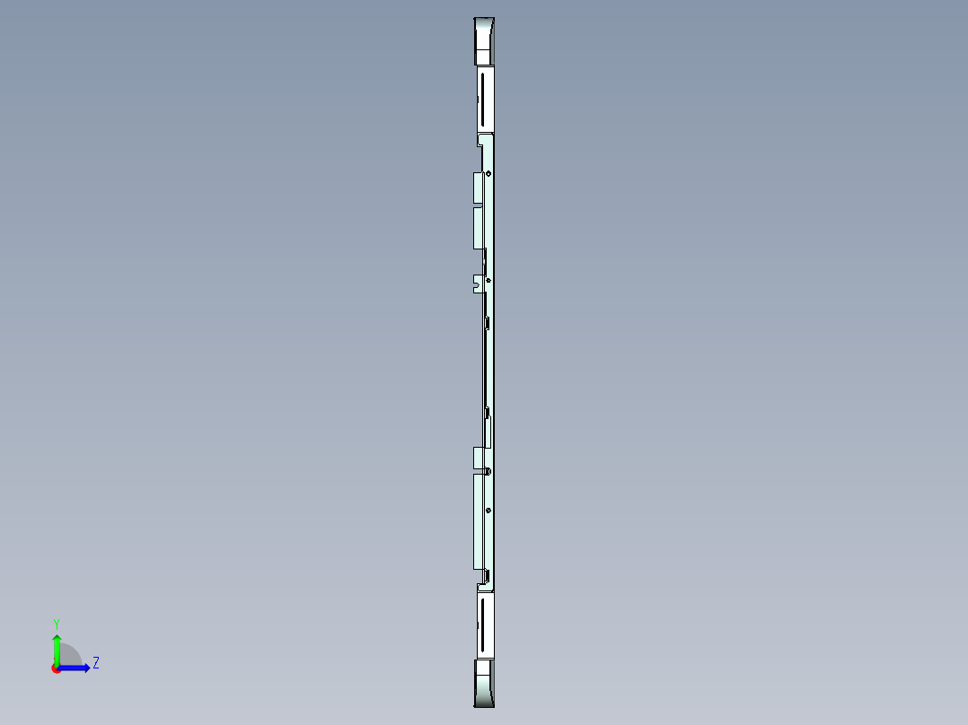 全铣件铣两侧孔和槽UG编程程序模型左视图