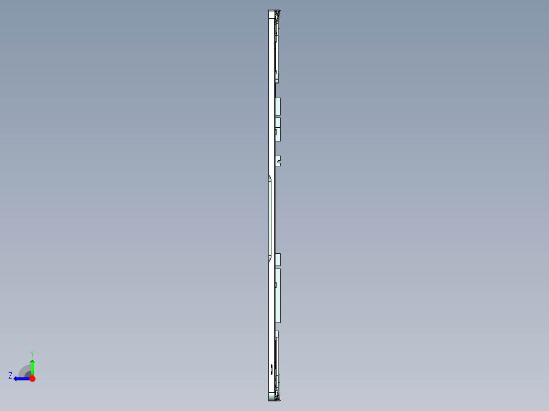 全铣件铣两侧孔和槽UG编程程序模型右视图