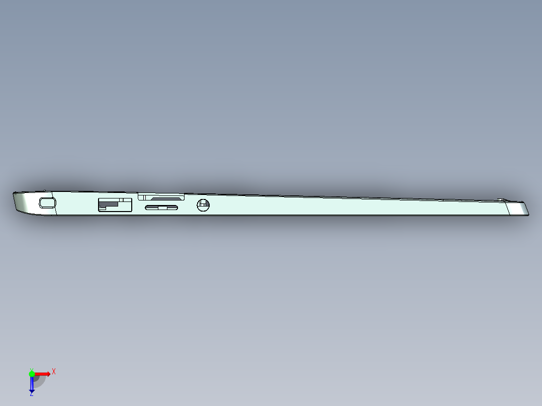 全铣件铣两侧孔和槽UG编程程序模型俯视图