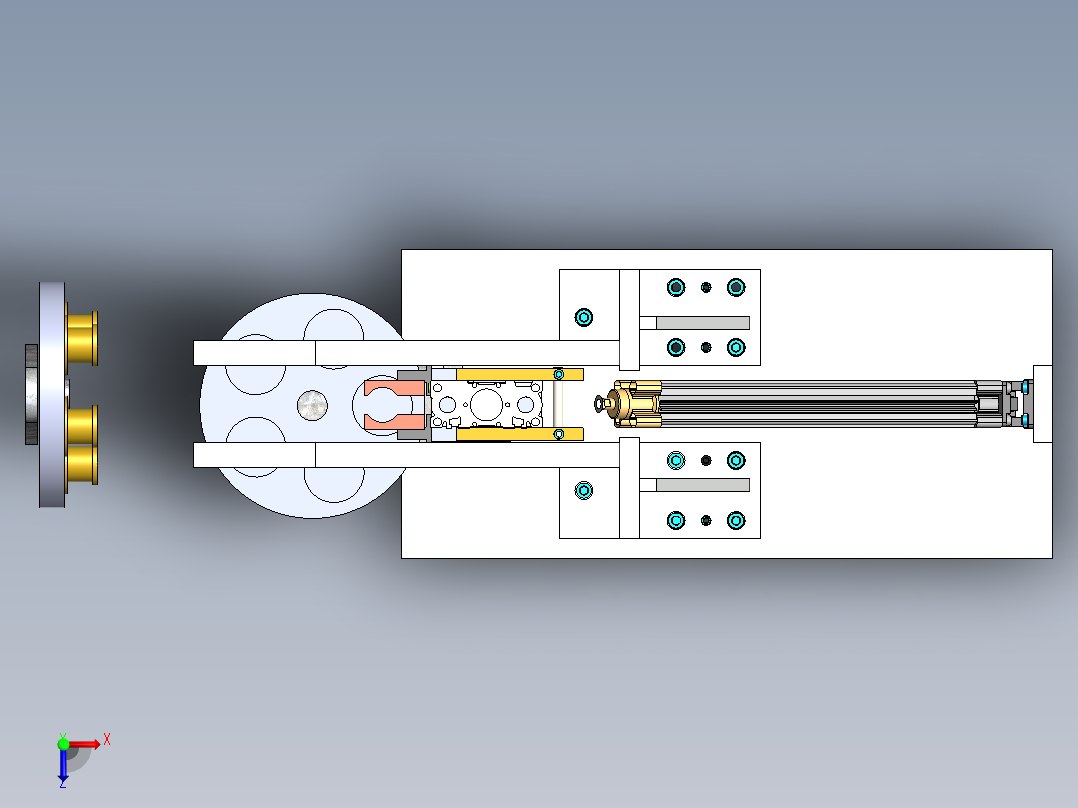 拾取和放置机构1俯视图