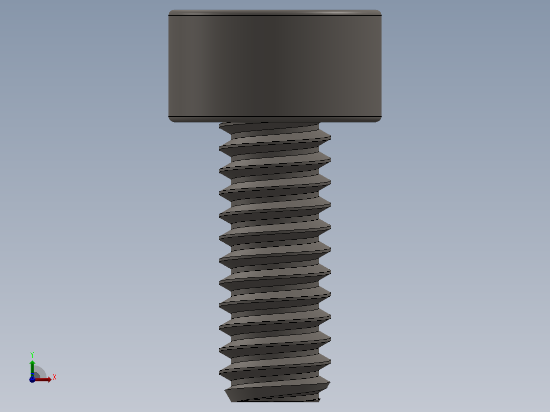 Screw_DIN_912_M2x5F_A2.SLDPRT公制内六角螺钉前视图