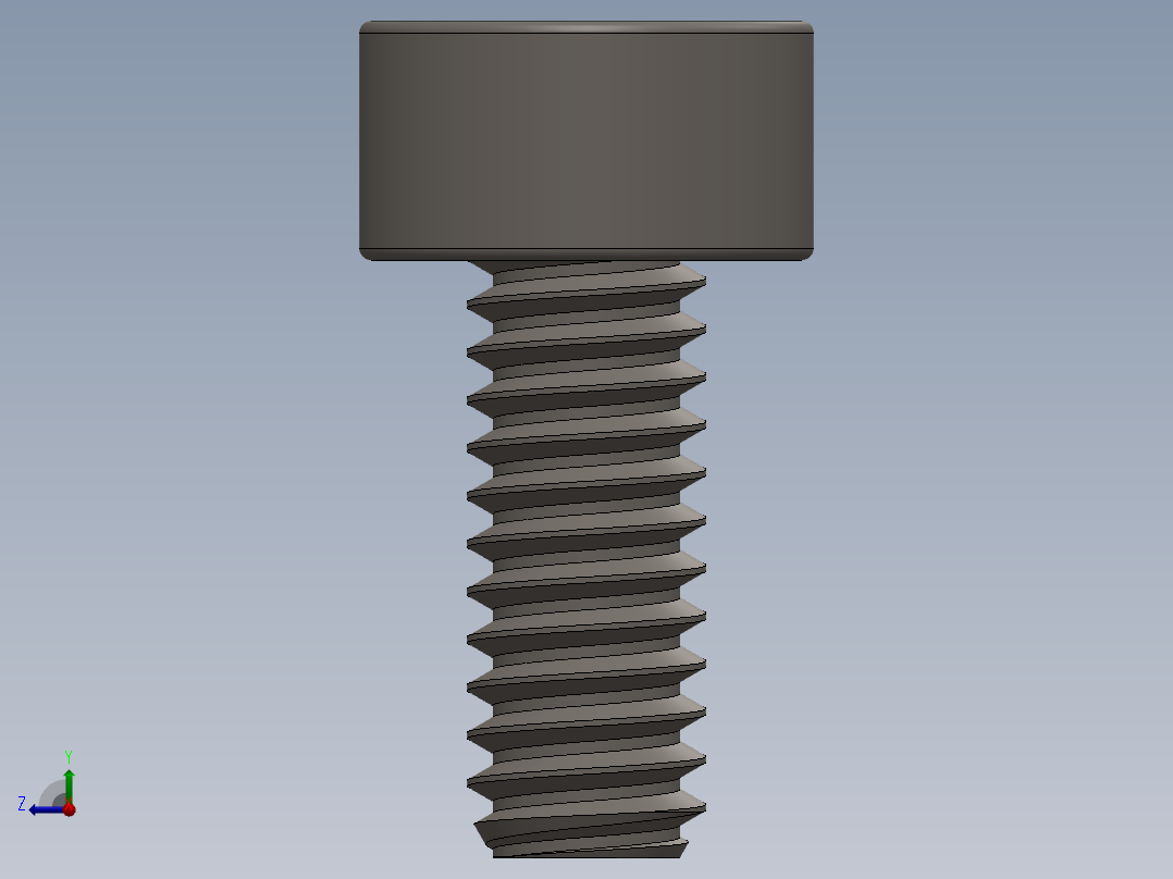 Screw_DIN_912_M2x5F_A2.SLDPRT公制内六角螺钉右视图