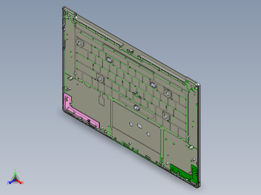 笔记本外壳铣hinge缺口+内腔程序模型