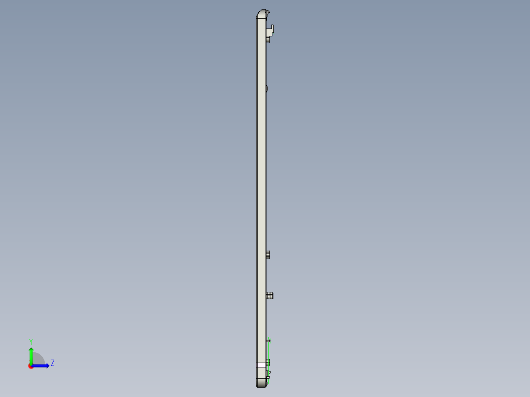 笔记本外壳铣hinge缺口+内腔程序模型左视图