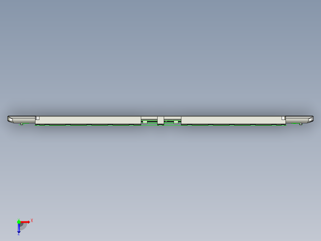 笔记本外壳铣hinge缺口+内腔程序模型俯视图
