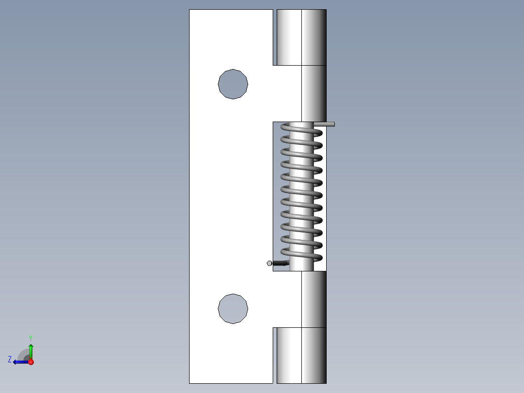 铰链、-自制扭簧合页 长度30mm 采用M3右视图