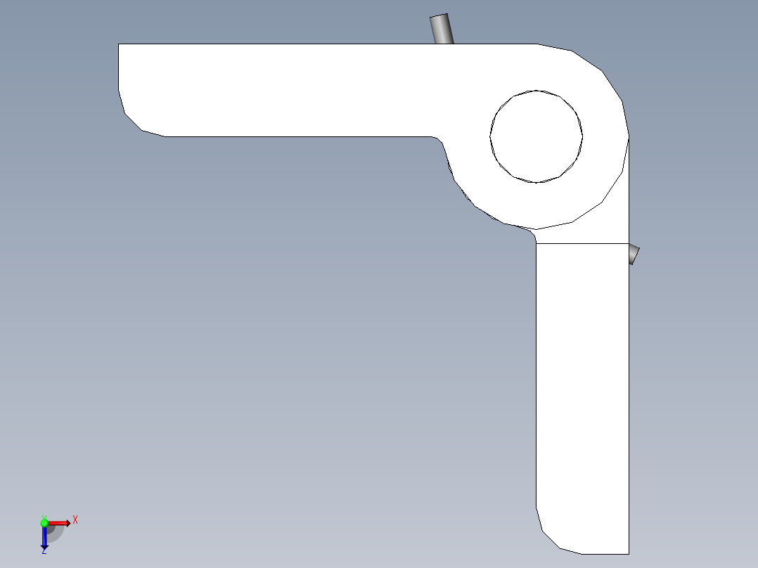 铰链、-自制扭簧合页 长度30mm 采用M3俯视图