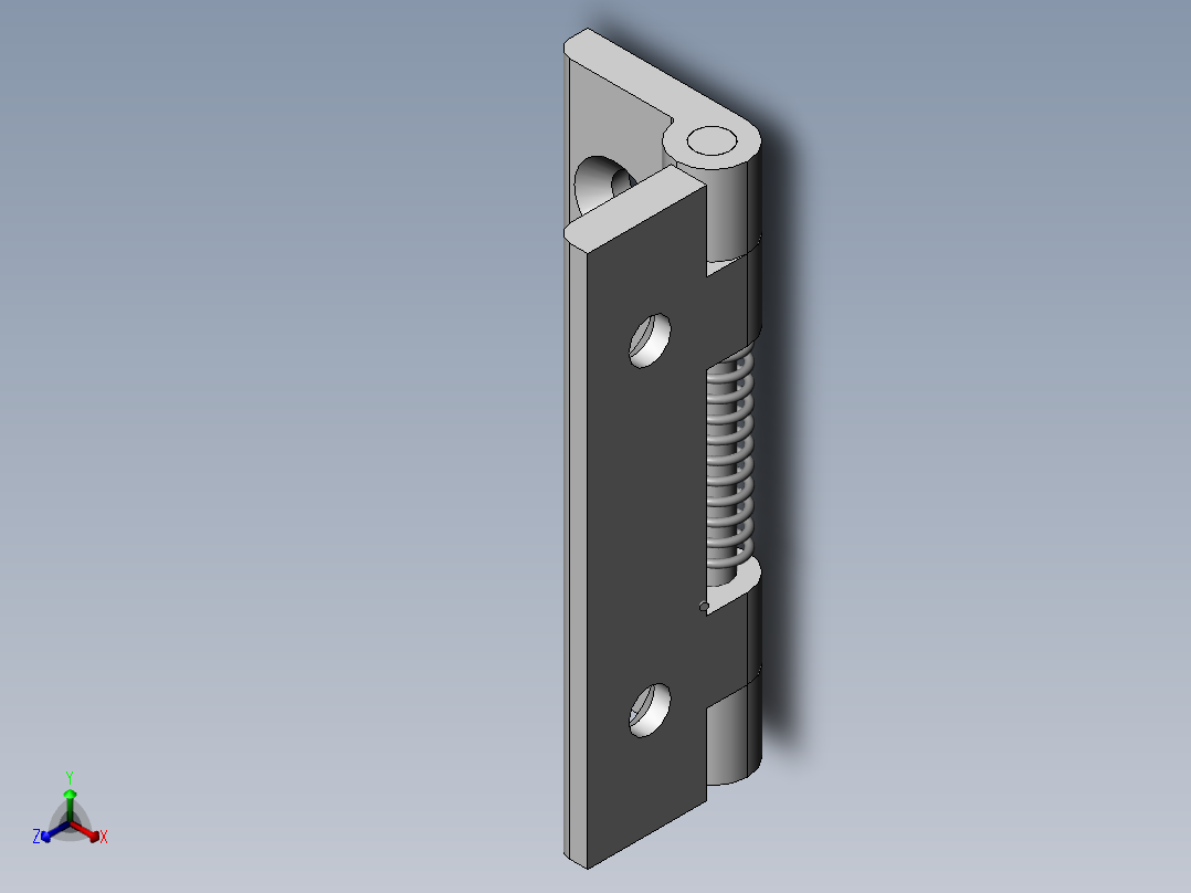 铰链、-自制扭簧合页 长度30mm 采用M3正等轴测图