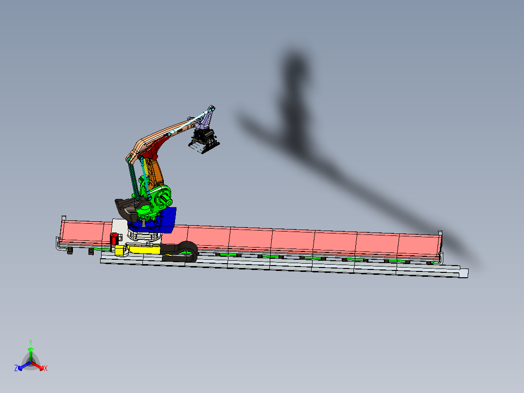 带有移动地轨的抓取机械手