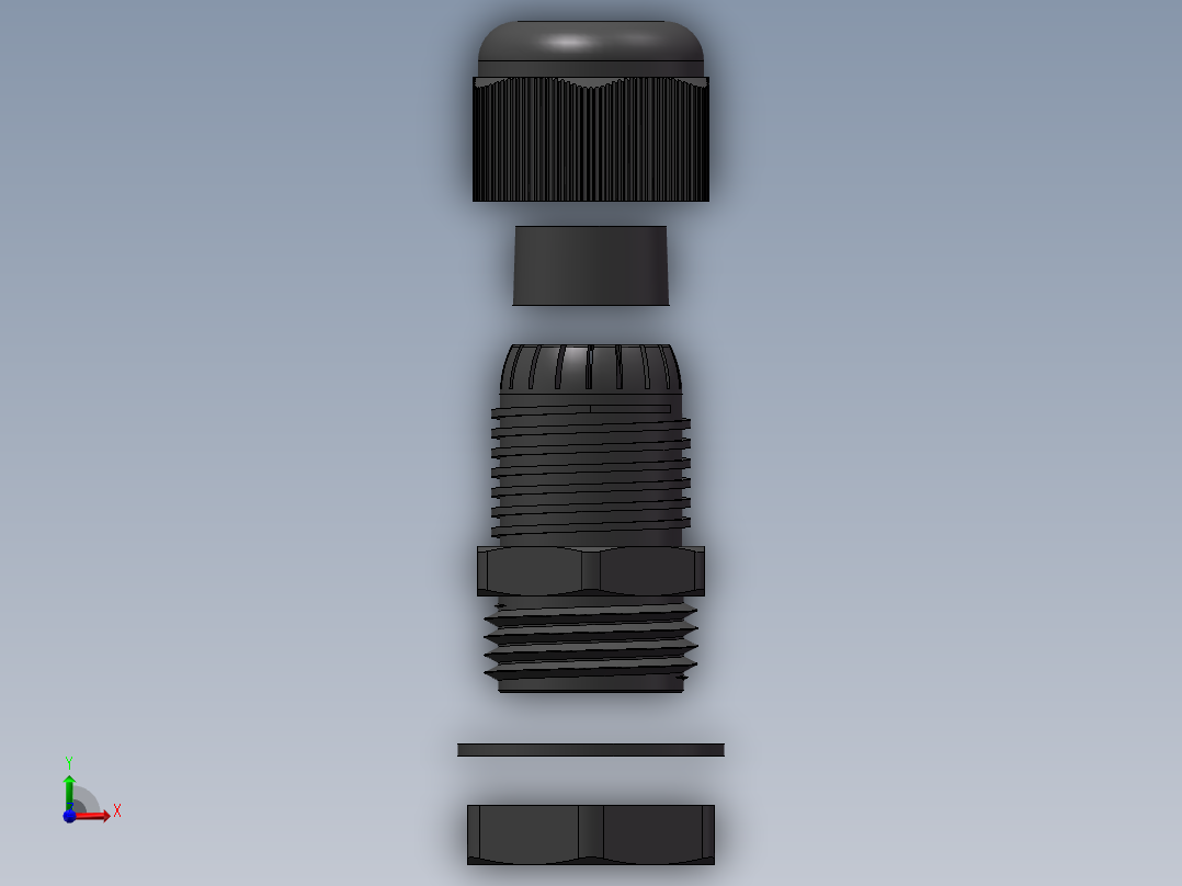4分增安防爆尼龙电缆接头前视图