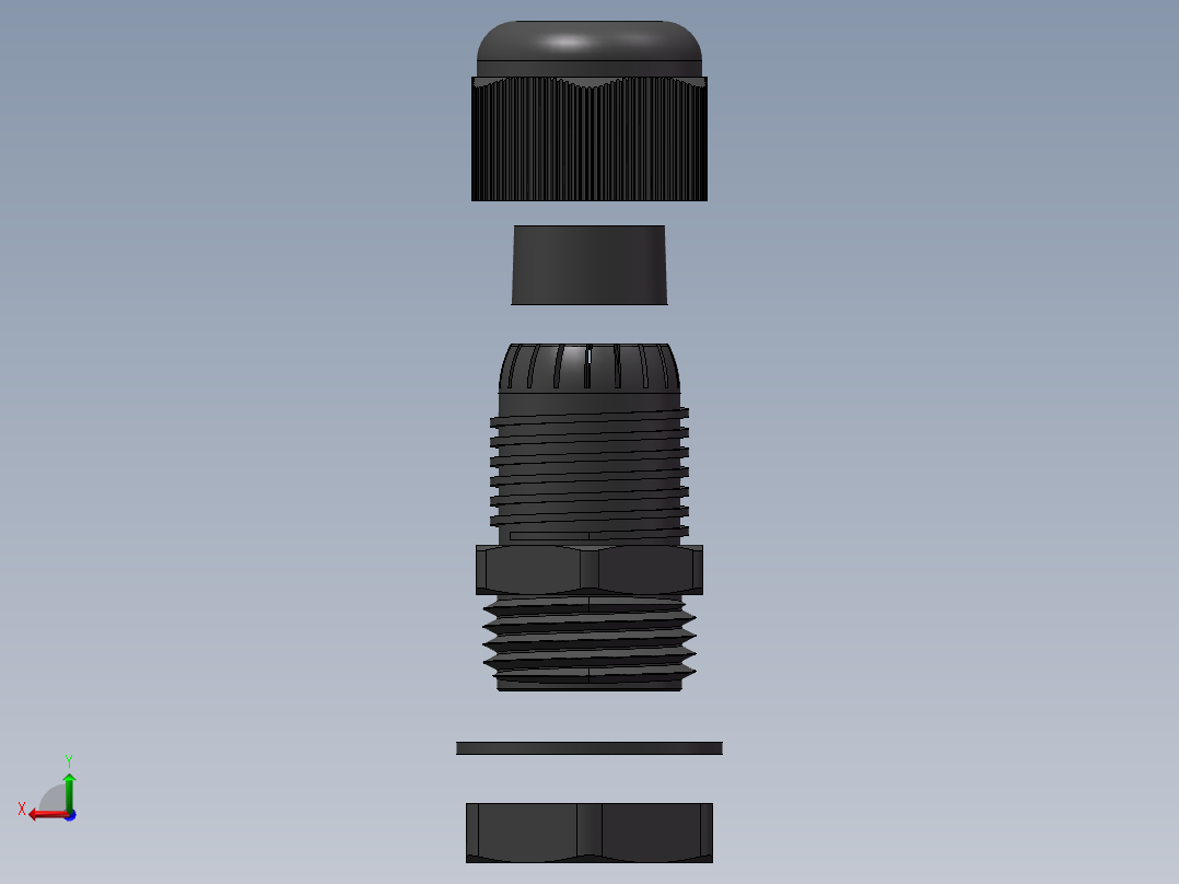 4分增安防爆尼龙电缆接头后视图