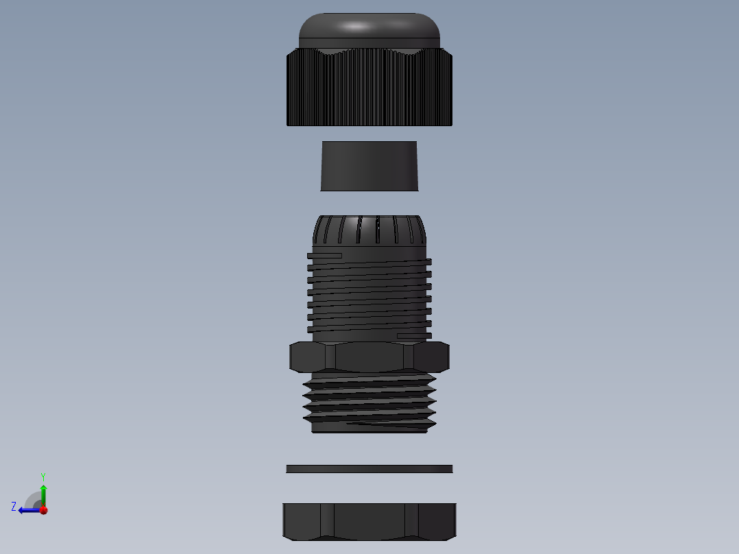 4分增安防爆尼龙电缆接头右视图