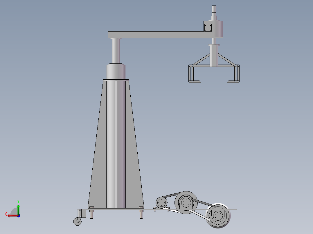 行走式抓取机械手后视图