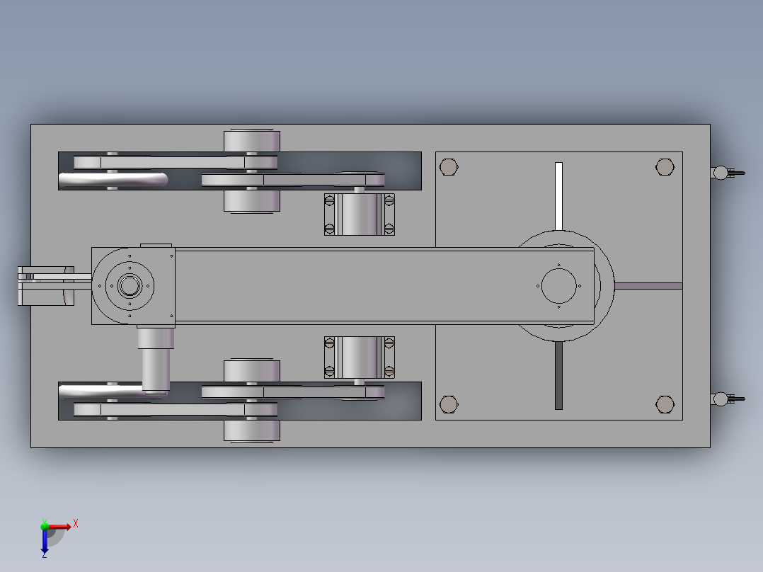 行走式抓取机械手俯视图