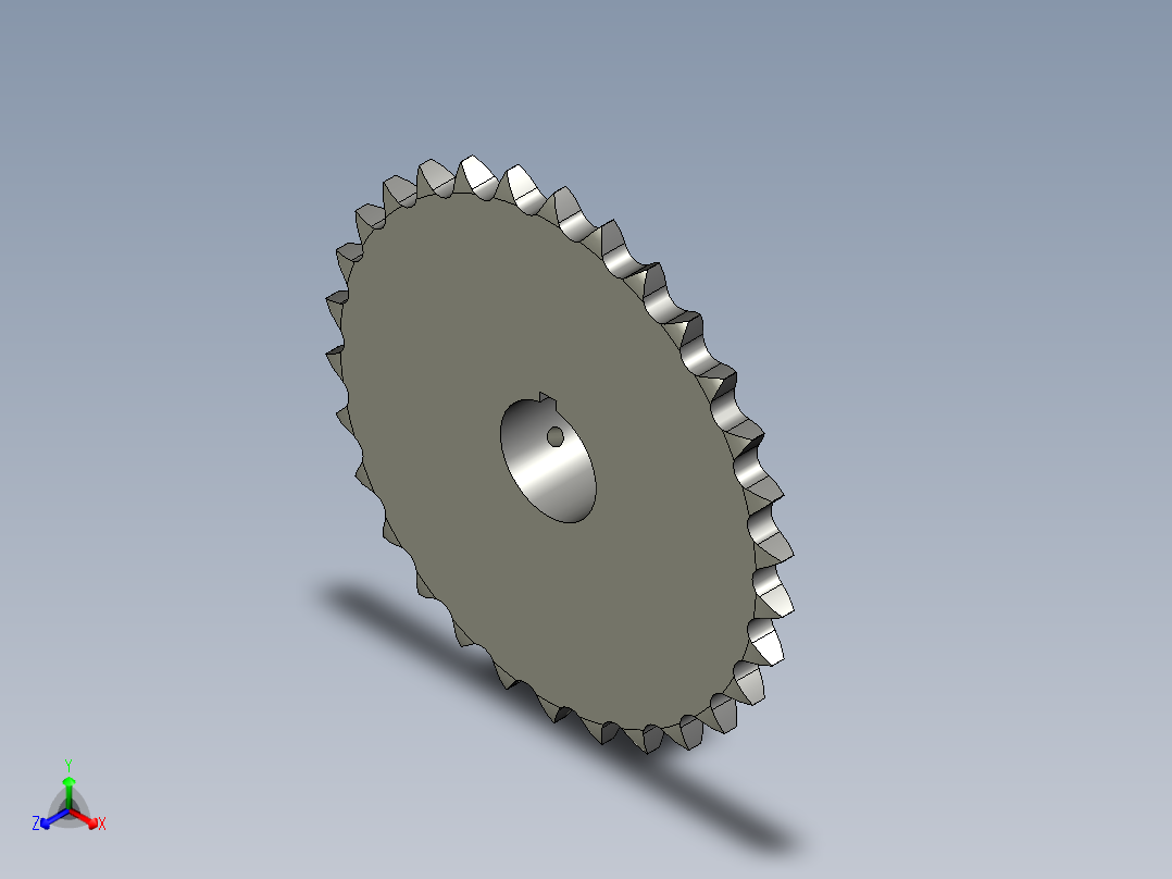 链轮-16A系列ST16A_ST16A-30-N25正等轴测图