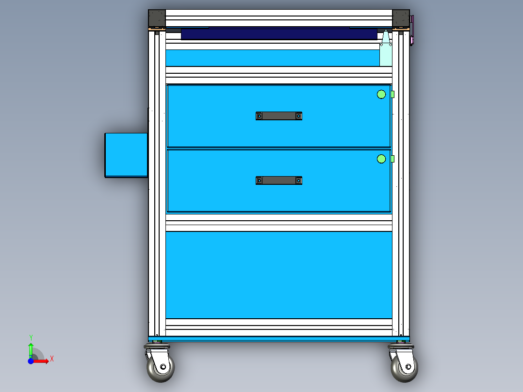 多功能储存工具车前视图