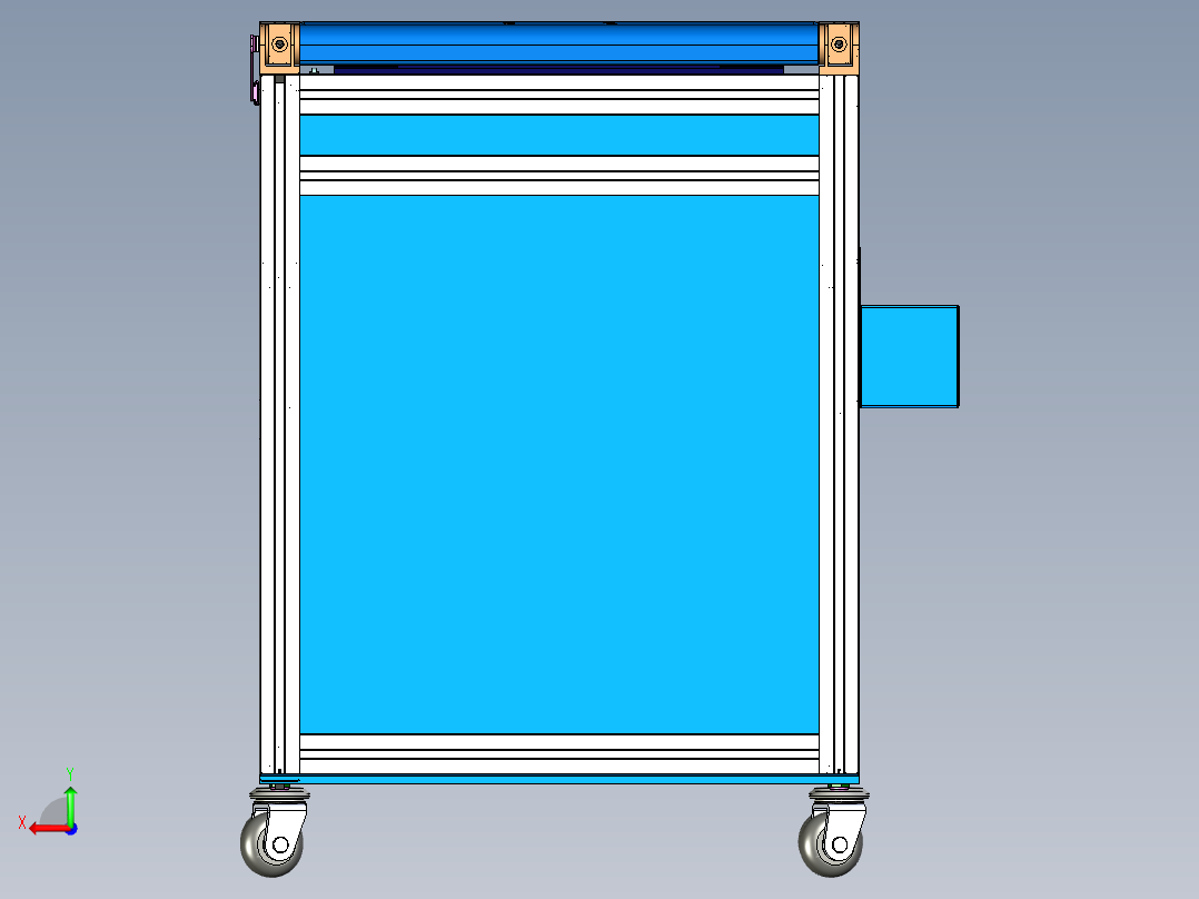 多功能储存工具车后视图