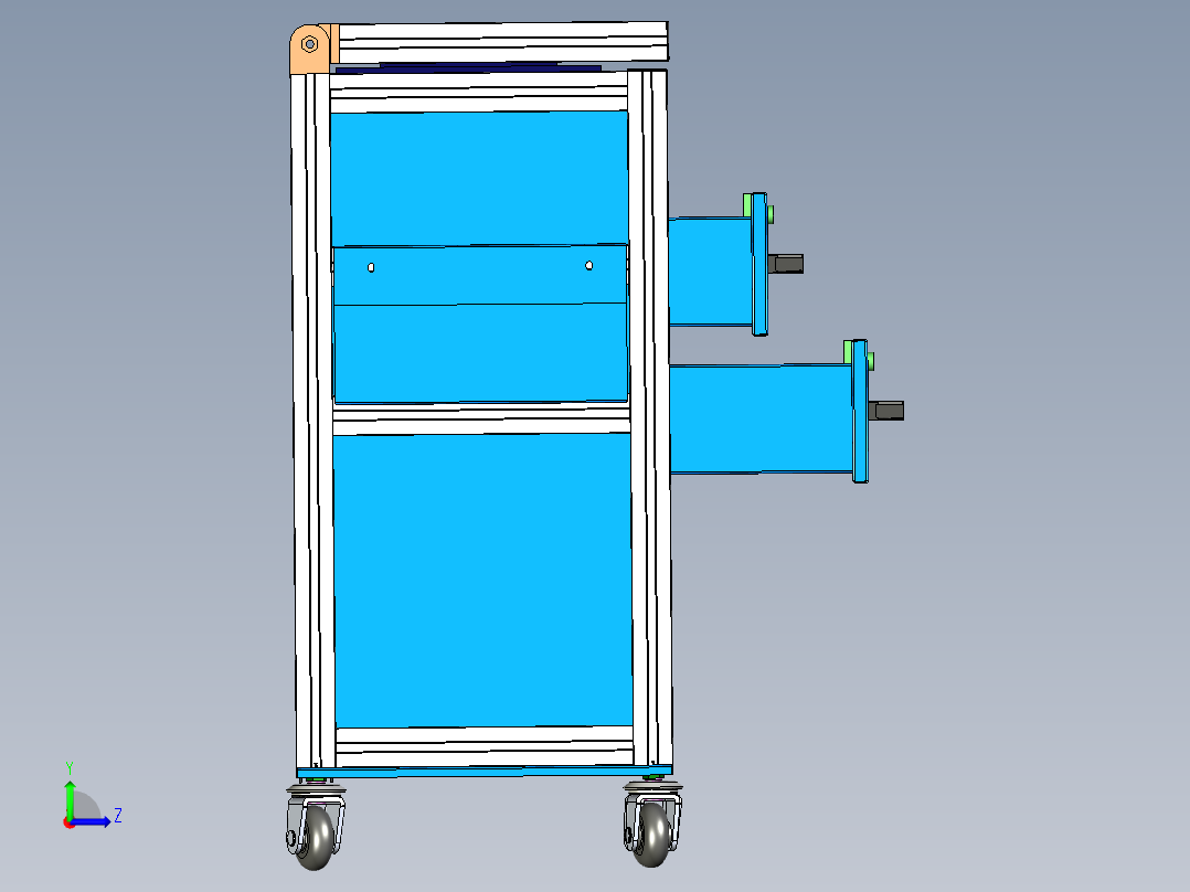 多功能储存工具车左视图