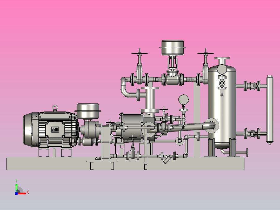 气体压缩机用于废水处理厂前视图