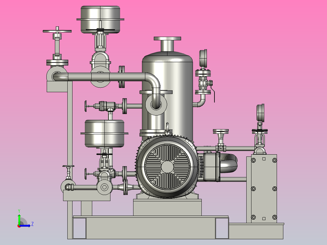 气体压缩机用于废水处理厂左视图