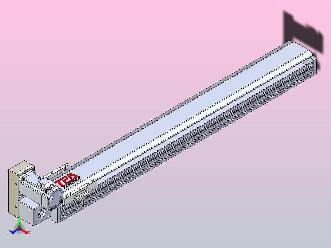皮带直线轴半封闭可选导轨TPA-HNB-120D-110-L800-LU-Y-P40-N3主视图