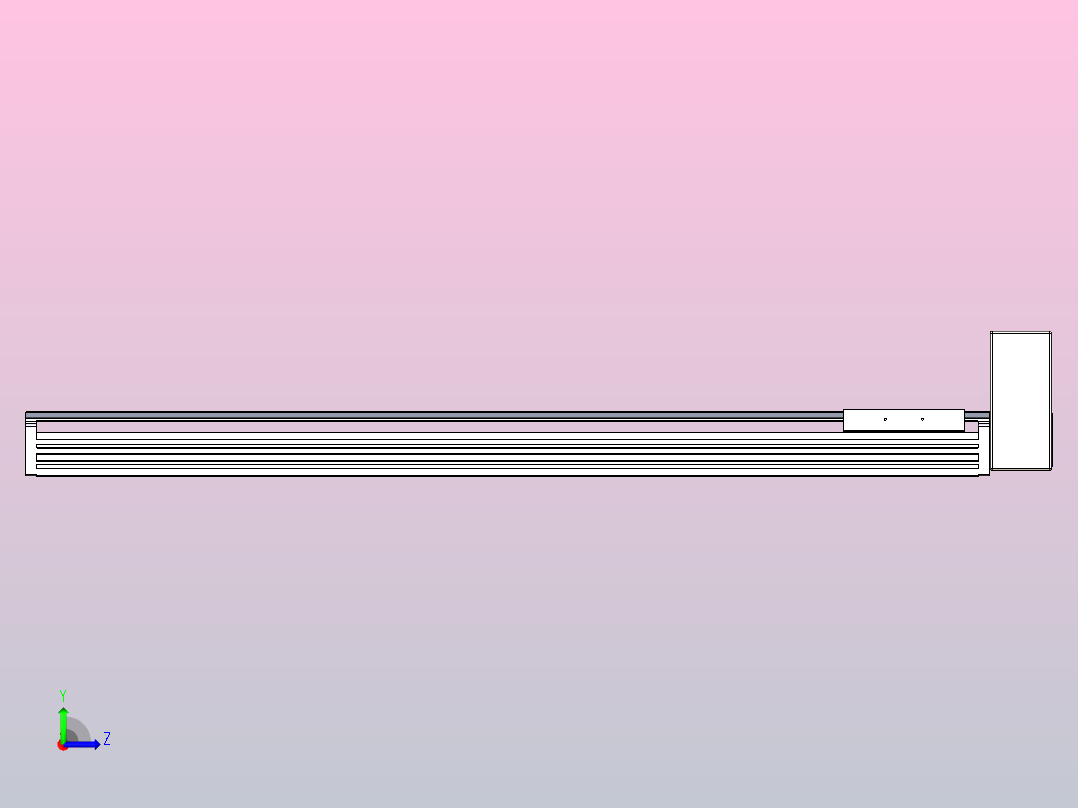 皮带直线轴半封闭可选导轨TPA-HNB-120D-110-L800-LU-Y-P40-N3左视图