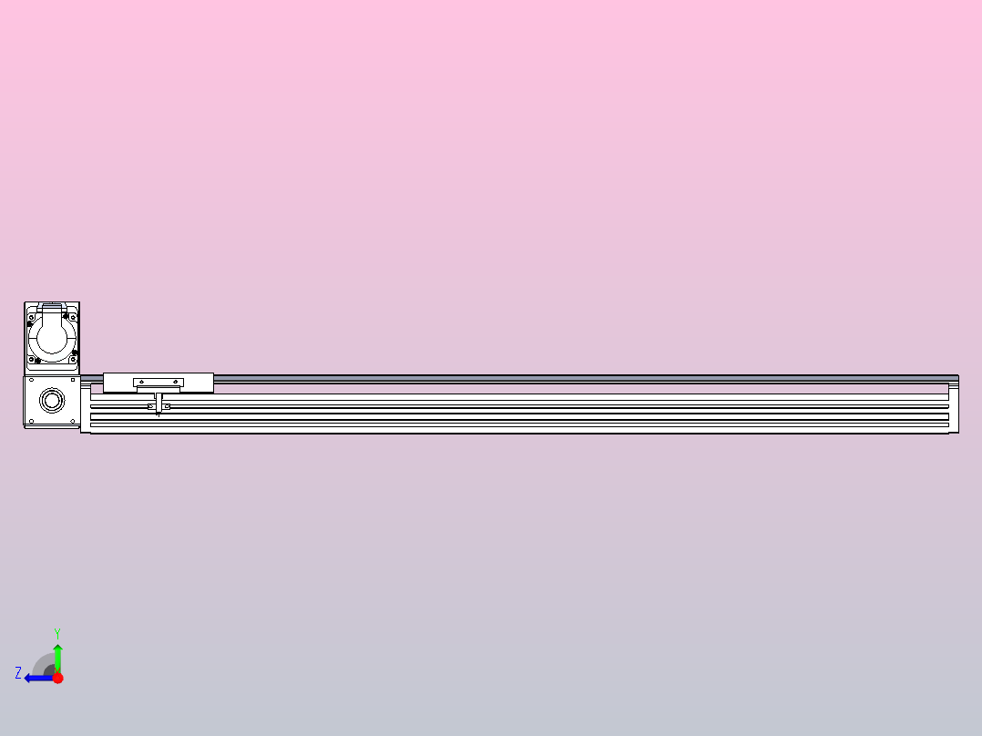 皮带直线轴半封闭可选导轨TPA-HNB-120D-110-L800-LU-Y-P40-N3右视图