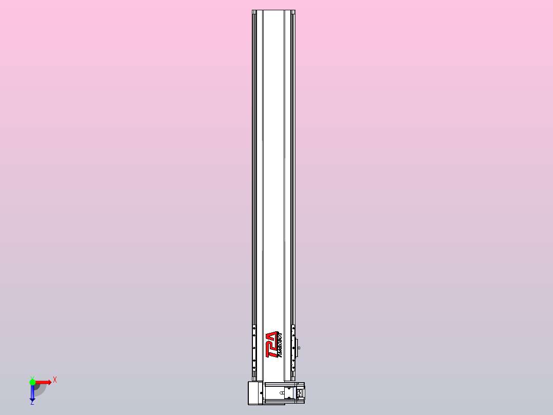 皮带直线轴半封闭可选导轨TPA-HNB-120D-110-L800-LU-Y-P40-N3俯视图